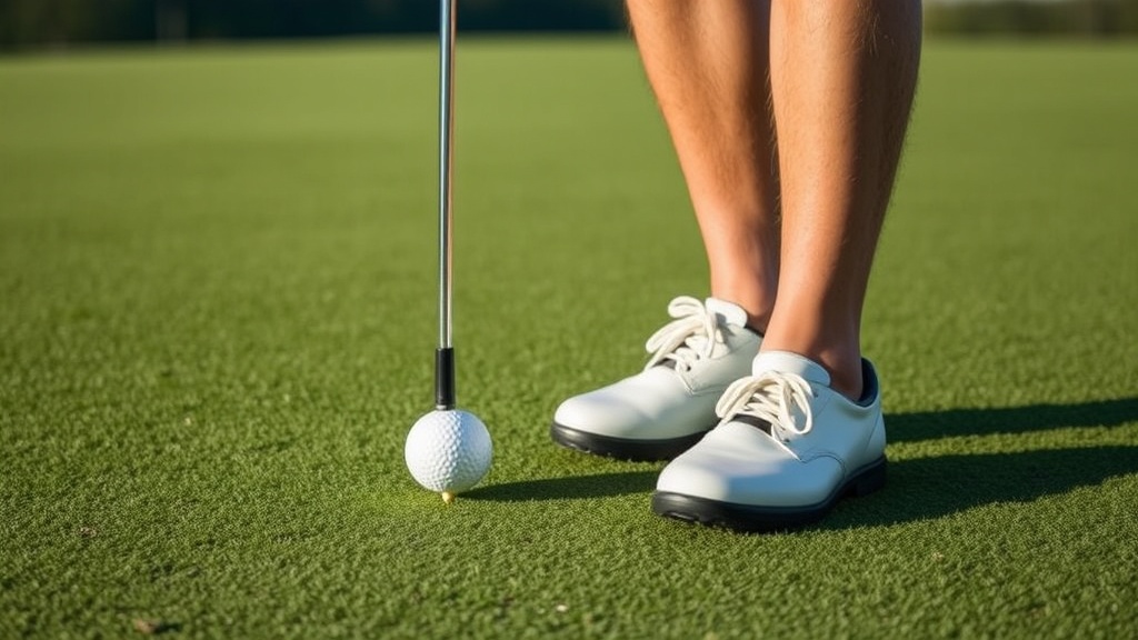 골프공을 무릎 높이에서 드롭하는 구제 절차의 모습